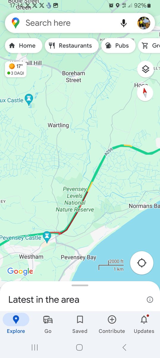 A22 southbound slow traffic Golden Cross to lower dicker and A259 westbound slow traffic towards the pevensey services roundabout @SylvMelB @BBCSussex @NCTsmtown @StagecoachSE @SussexIncidents @V2RadioSussex @GHRSussex @hailshamfm