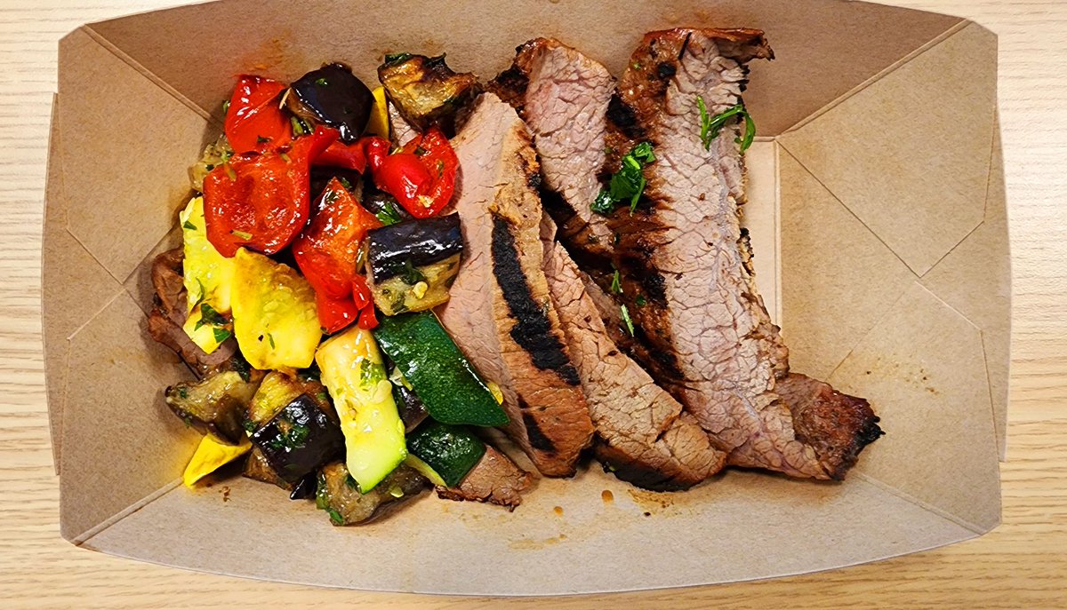 Embracing the rainbow with a delicious flank steak and veggies! Warning: Deliciousness may appear smaller than actual yumminess! 🌈🍴 #ColorfulEating