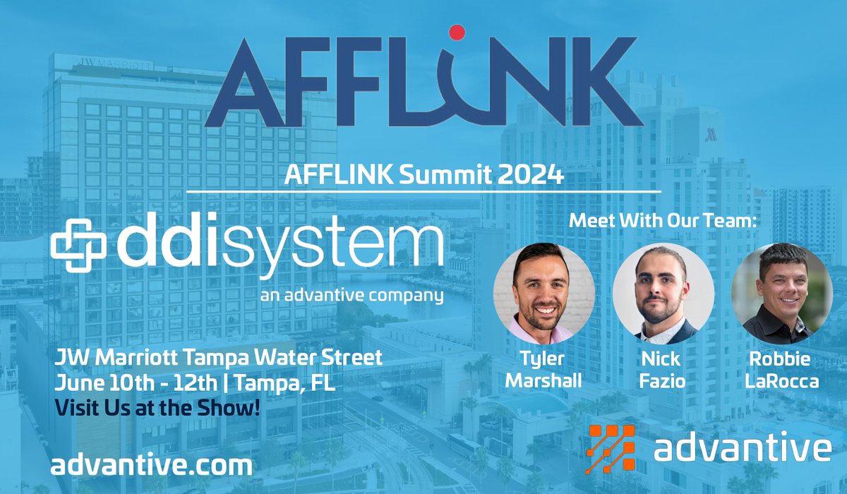 We are headed to this year's AFFLINK Summit in sunny Tampa, FL! Meet with our team during the show to learn more about the industry's leading ERP Software for JanSan distribution. Can't wait to see you there!
#Advantive #DistributionSoftware #Afflink