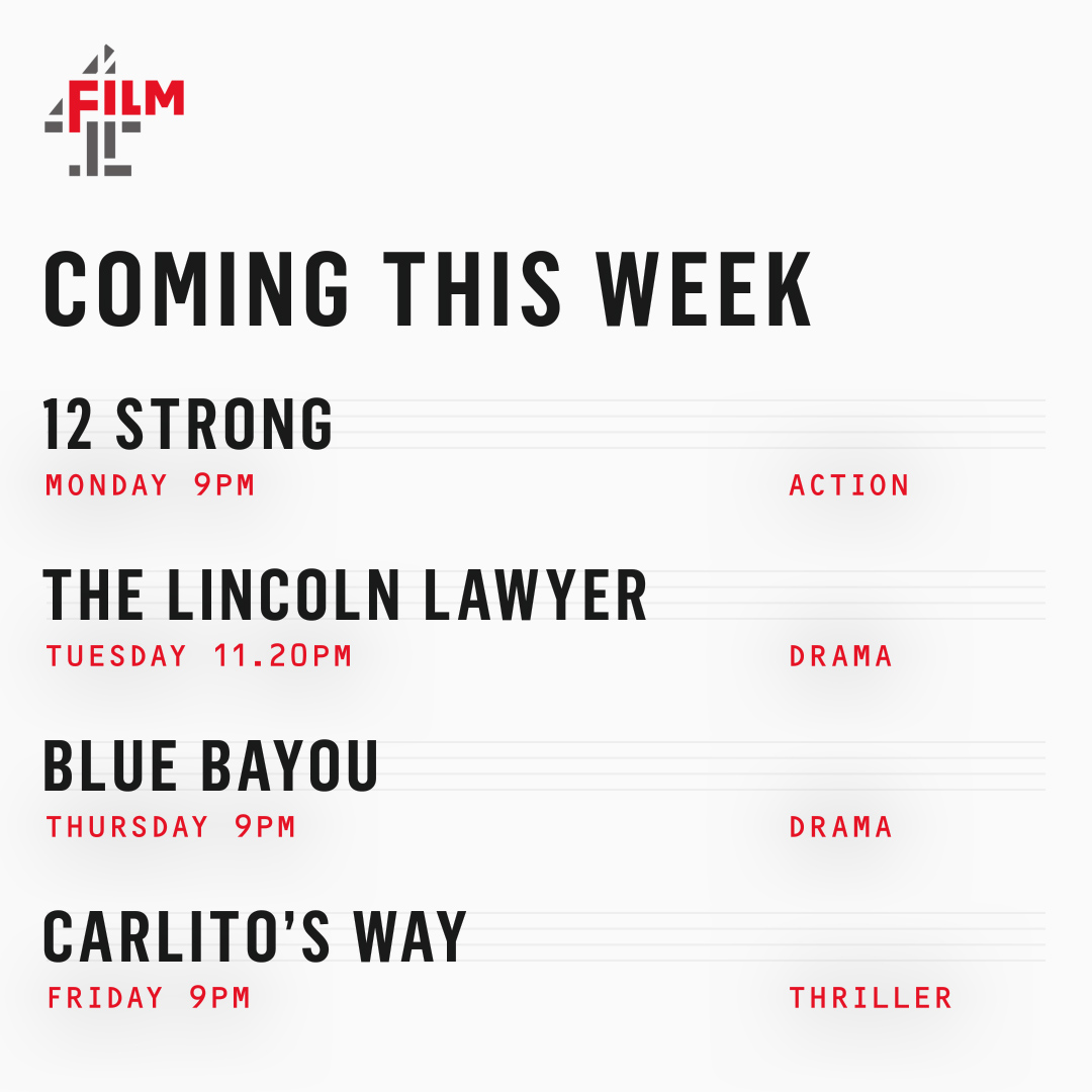 Films to watch live and stream free this week on Film4 and Channel 4.