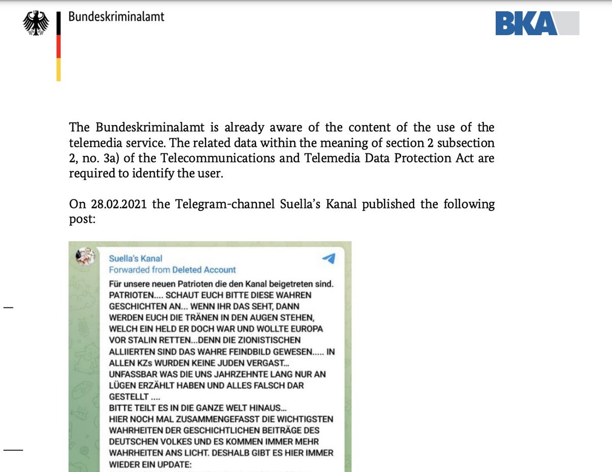 The German government just sent us a data request for a Gab username that does not exist and cited telegram screenshots as evidence of an 'online hate crime.' LOL. Obviously, as usual we will not be complying with this nonsense. These people are utterly incompetent clowns.