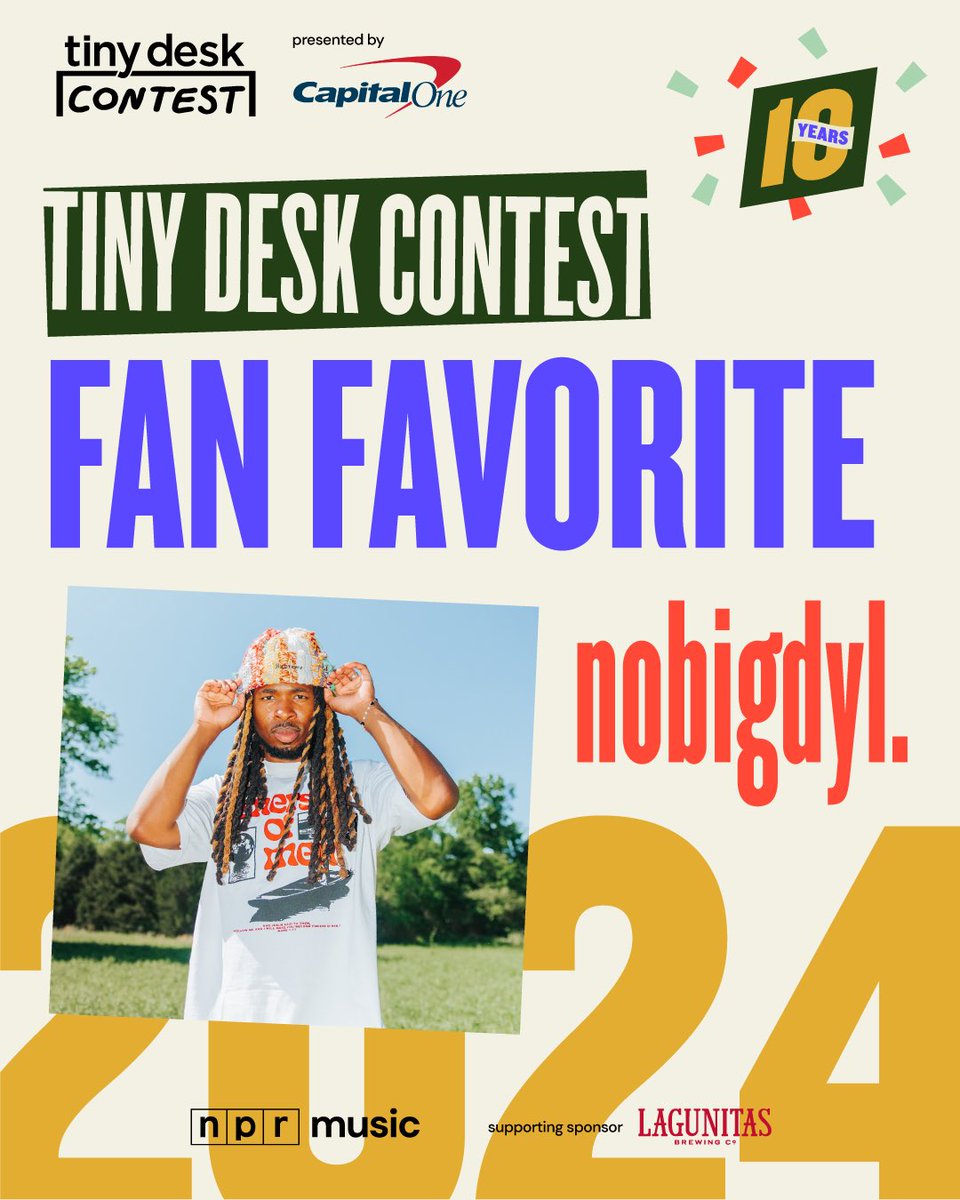TRIBE! we just won Fan Favorite for npr’s 2024 Tiny Desk Contest! thank you so much!! — the judges are still deciding the overall contest winner. let @nprmusic know you want a full nobigdyl. tiny desk 🙏🏿
