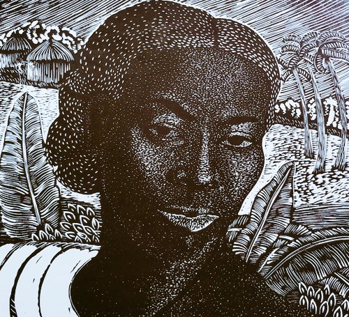 'Mother of all Mankind' 
by US printmaker Margaret Burroughs (1915-2010) #WomensArt