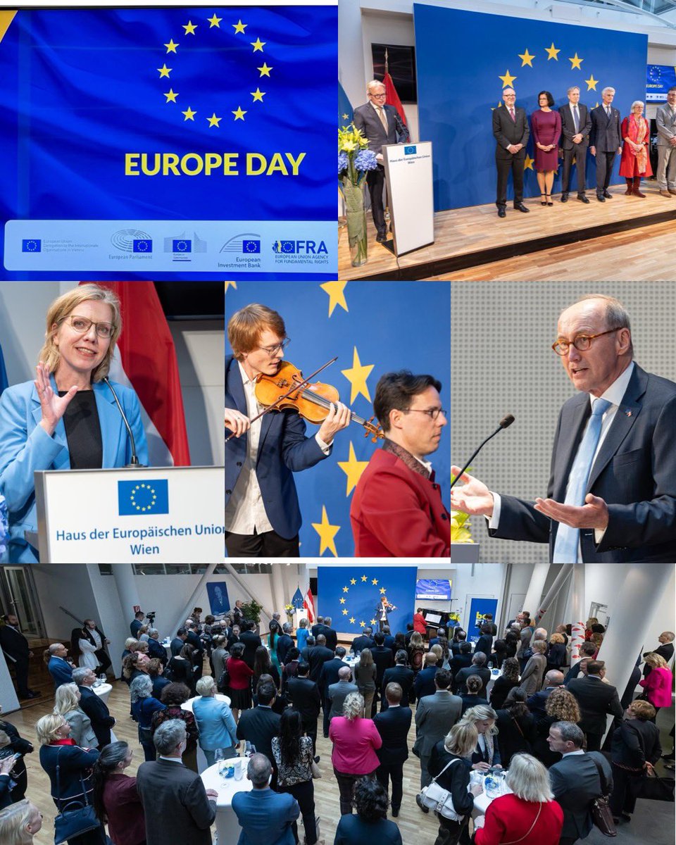 Schließlich feierten wir gemeinsam mit allen 🇪🇺EU-Einrichtungen in 🇦🇹 - @EUOSCE @Europarl_AT @euunvie @EIB @EURightsAgency @Ener_Community - und den EU MS den #EuropeDay2024 als #TeamEurope. ❤️licher Dank an Ratspräs @BelgiuminVienna EP-VP @othmar_karas Min @lgewessler 7/7