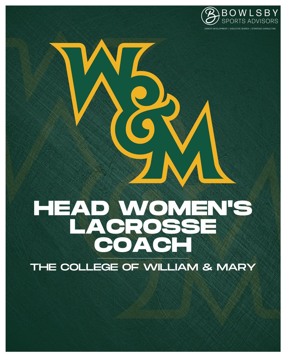 Excited to partner with @mannbriand and @TribeAthletics on their search for a new Women’s Lacrosse Coach. A program that is ready to compete for conference titles.