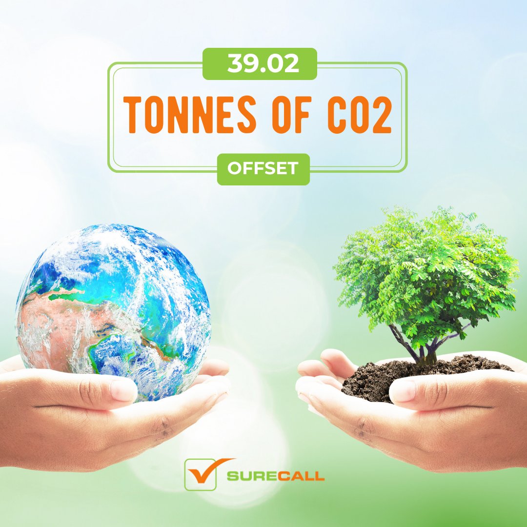 At SureCall Contact Centers, we're dedicated to creating a better future. That's why, through our partnership with Treeapp, we've already offset 39.02 tonnes of CO2 emissions in our global environment.

#savetheworld #savetheenvironment #communityimpact #globalimpact #bpo