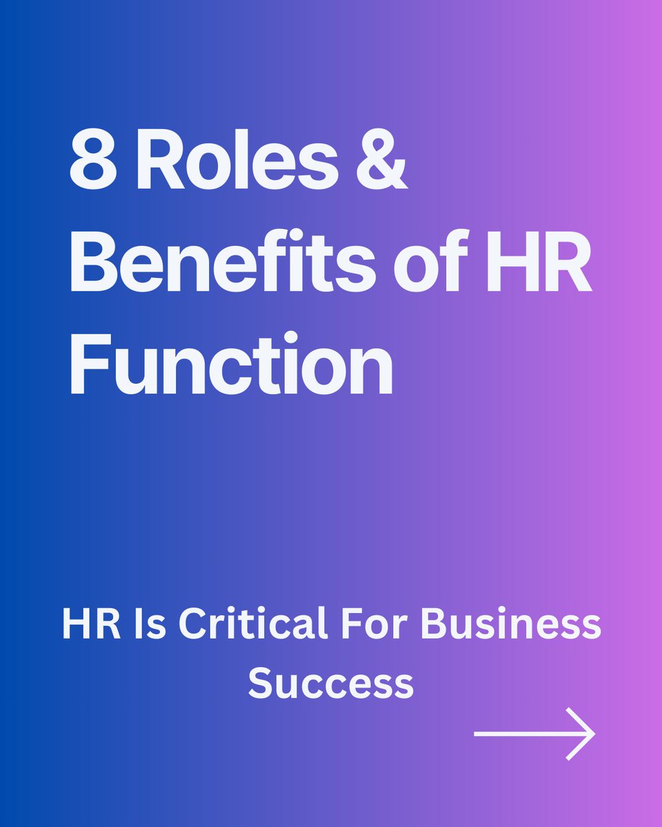 masroor_inspire's tweet image. 8 Roles and Benefits of HR Function
HR is critical for business success.
HR wears different hats. Strategic partner to work with other business departments to achieve maximum business results.
#hrfunction #strategichr #businesssuccess #attractingtalent #talentmanagement
