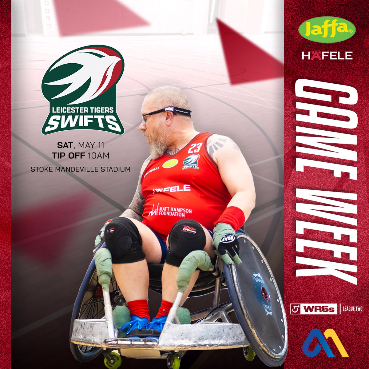 𝑮𝒂𝒎𝒆 𝑾𝒆𝒆𝒌 🏉 After a successful first tournament for both teams, the Leicester Tigers Wheelchair Rugby Team and the Leicester Tigers Swifts gear up for the second fives tournament of the year! tournifyapp.com/live/wr5st22024
