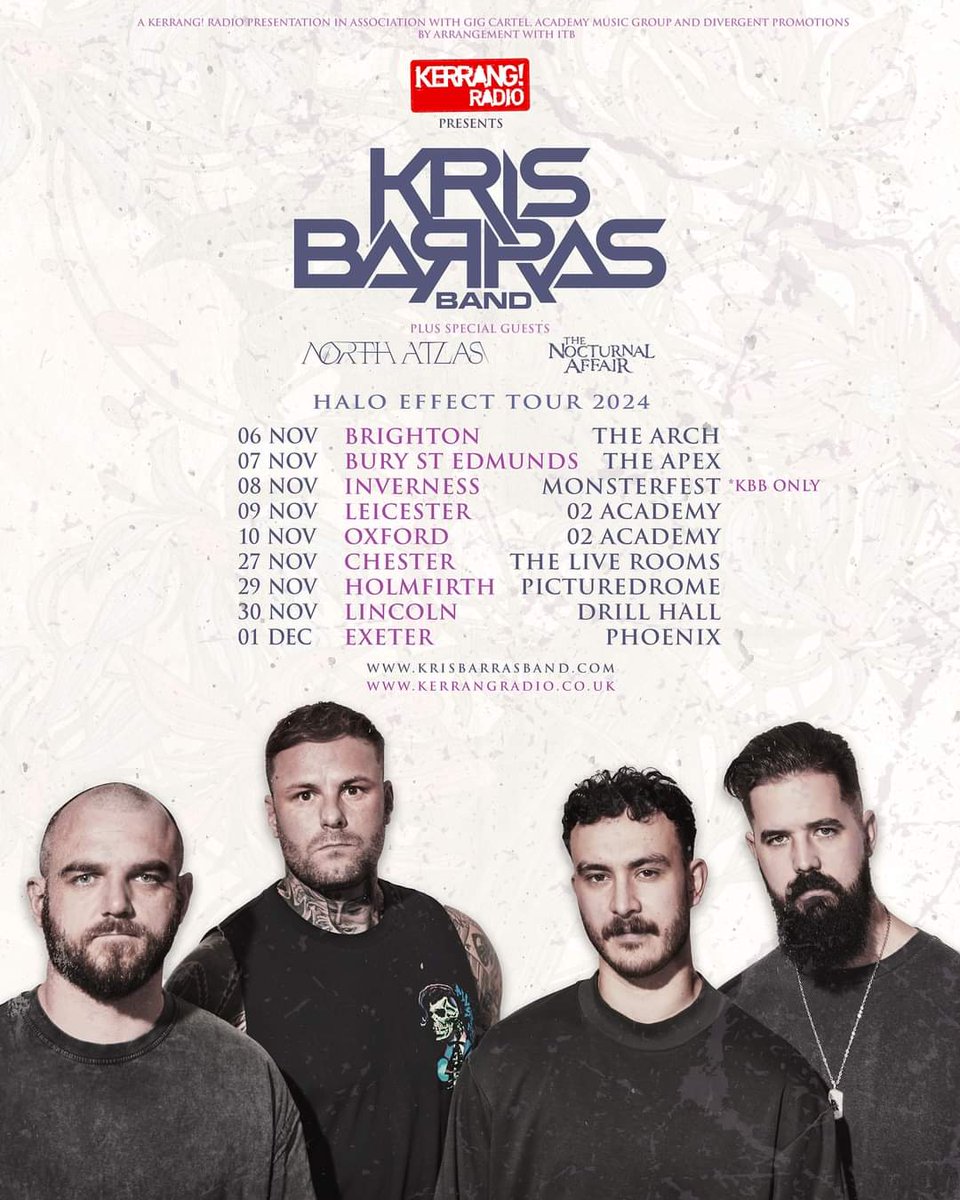 @KerrangRadio have announced this week that @MTMNAE favourites @KrisBarrasBand will embark on the ‘Halo Effect’ tour part II Info & tickets - facebook.com/share/p/Jj2Ks9…