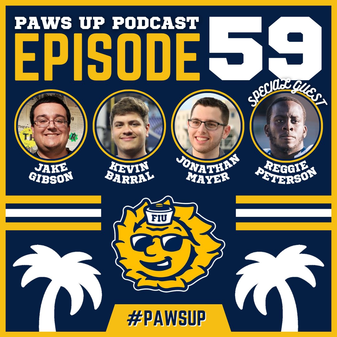 A BIG TIME PLAYMAKER! 🏈 Episode 59 of the Paws Up Podcast drops tonight at 8pm, featuring @42Pete_ of @FIUFootball! 😸 #FIU | #Panthers | #PawsUp