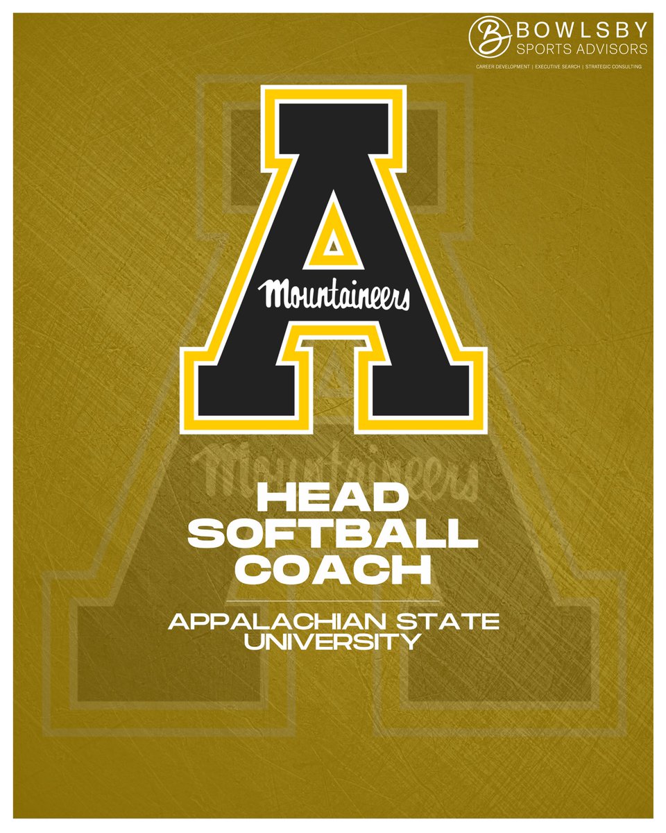 We are off and running on our partnership with @DougGillin and @appstatesports on their Head Softball Coach search. A great athletic brand to represent in the marketplace and one of the top softball conferences in America.