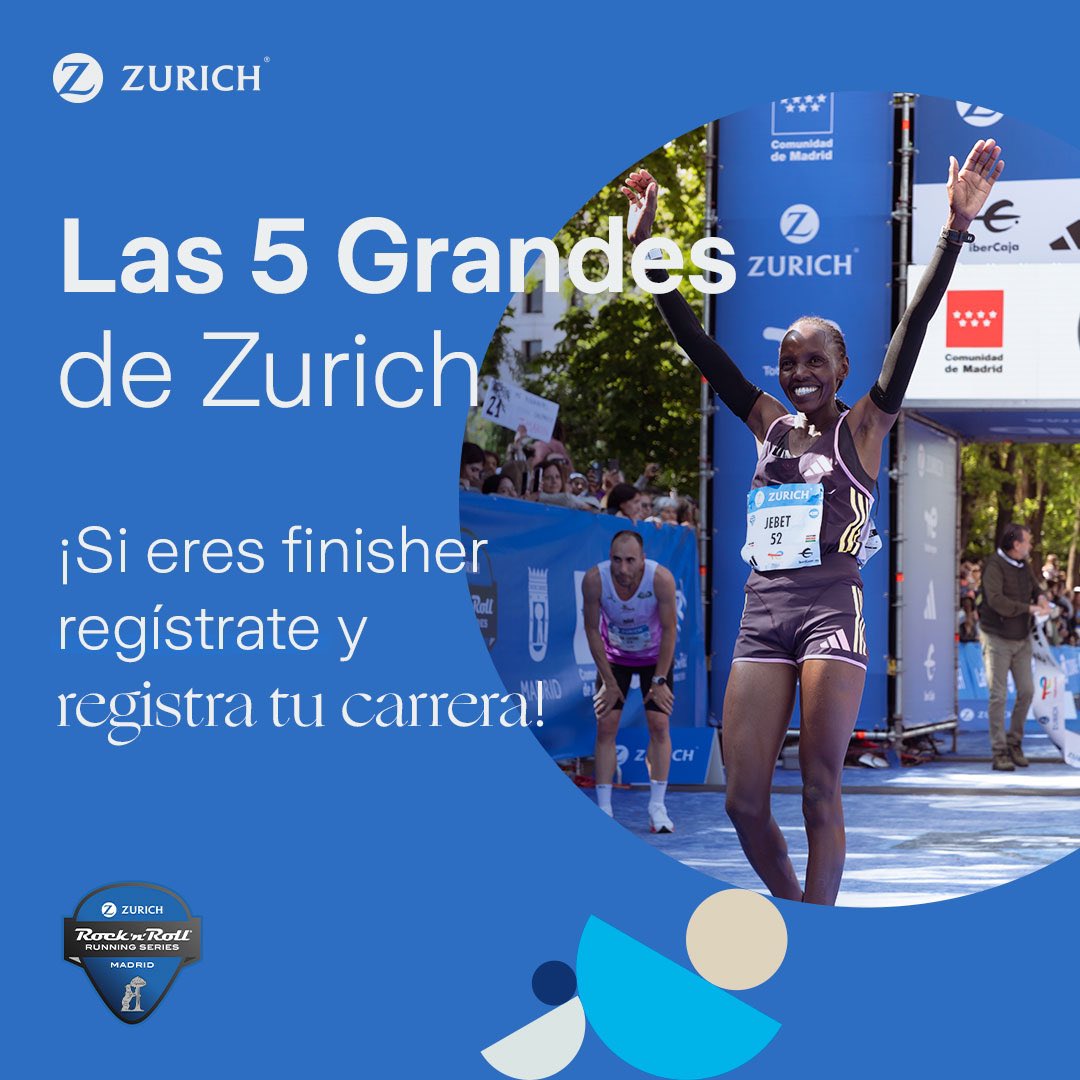 SI HAS CRUZADO LA META, ESTAS MÁS CERCA DE LAS 5 GRANDES …¡REGISTRA TU CARRERA!    Para poder conseguir tu brazalete conmemorativo solo debes registrarte, y publicar cada una de #LAS5G de @ZurichSeguros que hayas finalizado, ¡cuentan a partir de 2020! zurich.es/depiesacabeza/…