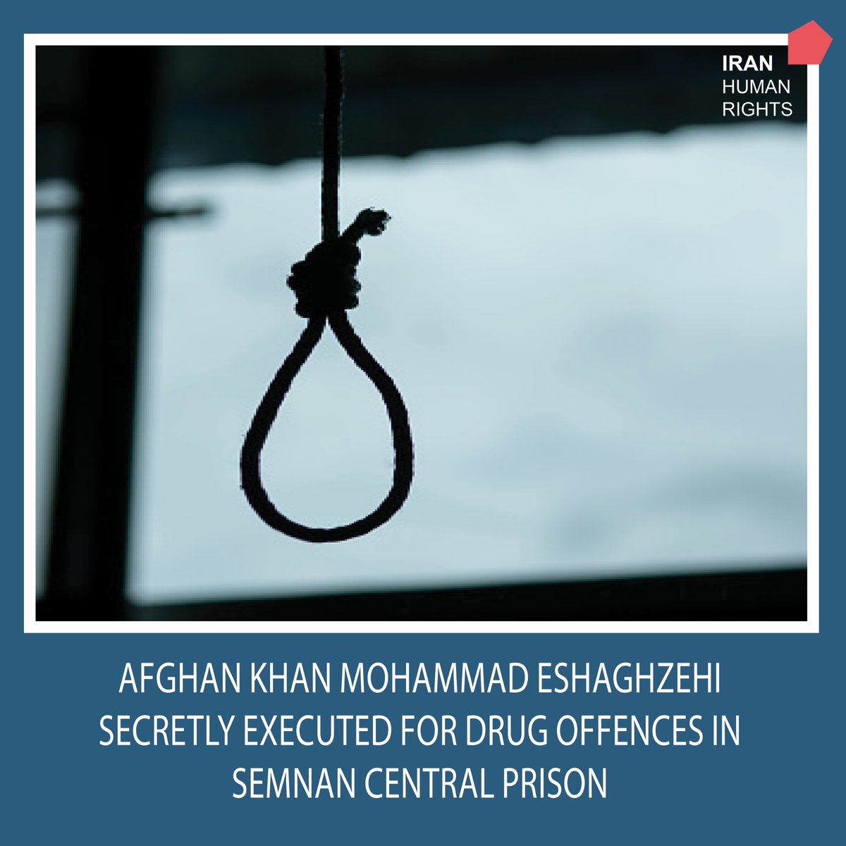 #Iran: 12th Afghan national executed in 2024
Khan Mohammad Eshaghzehi, a 40-year-old Afghan national, was executed for drug-related charges in Semnan Central Prison yesterday. He was on death row for around 4 years.

#StopDrugExecutions
#NoDeathPenalty
iranhr.net/en/articles/67…