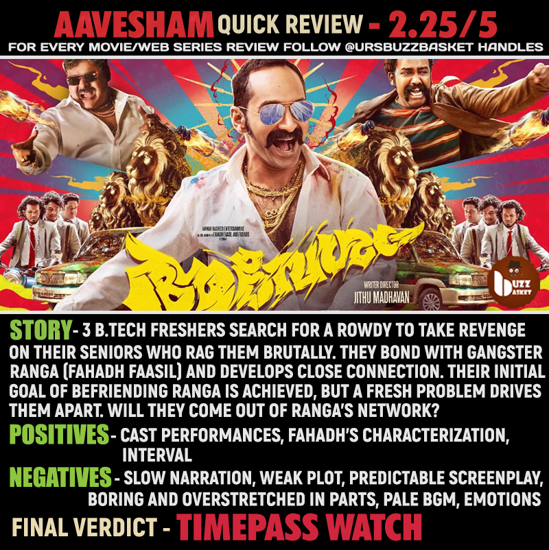#FahadhFaasil's #Aavesham Movie Review- 2.25/5 #AaveshamMovie #AaveshamReview
