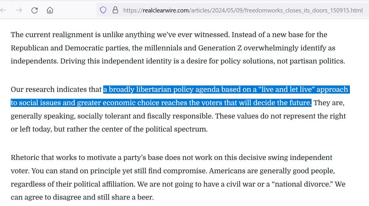 Easy to feel depressed about the prospects for freedom within the current political moment, but I'm loving this sense of optimism from @adam_brandon. The old system is dying, and it can't die quick enough.