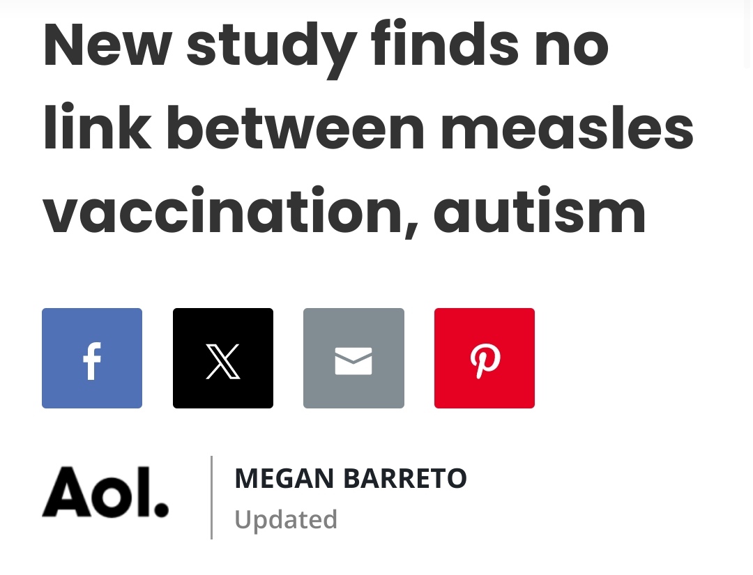 'No study has ever found a link between measles vaccination and autism' would have been a better heading.