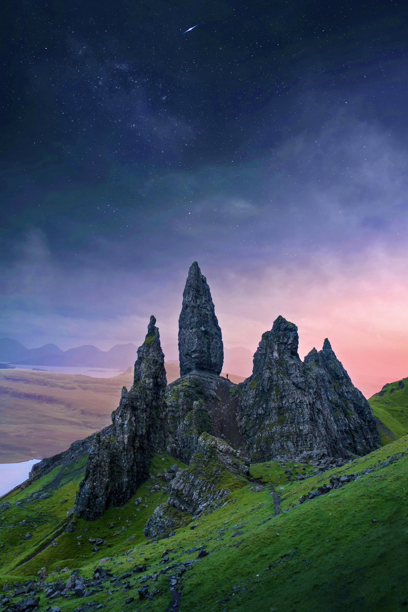 Old Man of Storr
#oddlyShapedrocks 
#TrotternishRidge 
#IsleOfSkye 
#Scotland 
#StarrySky 
#NaturePhotography 
#Wanderlust