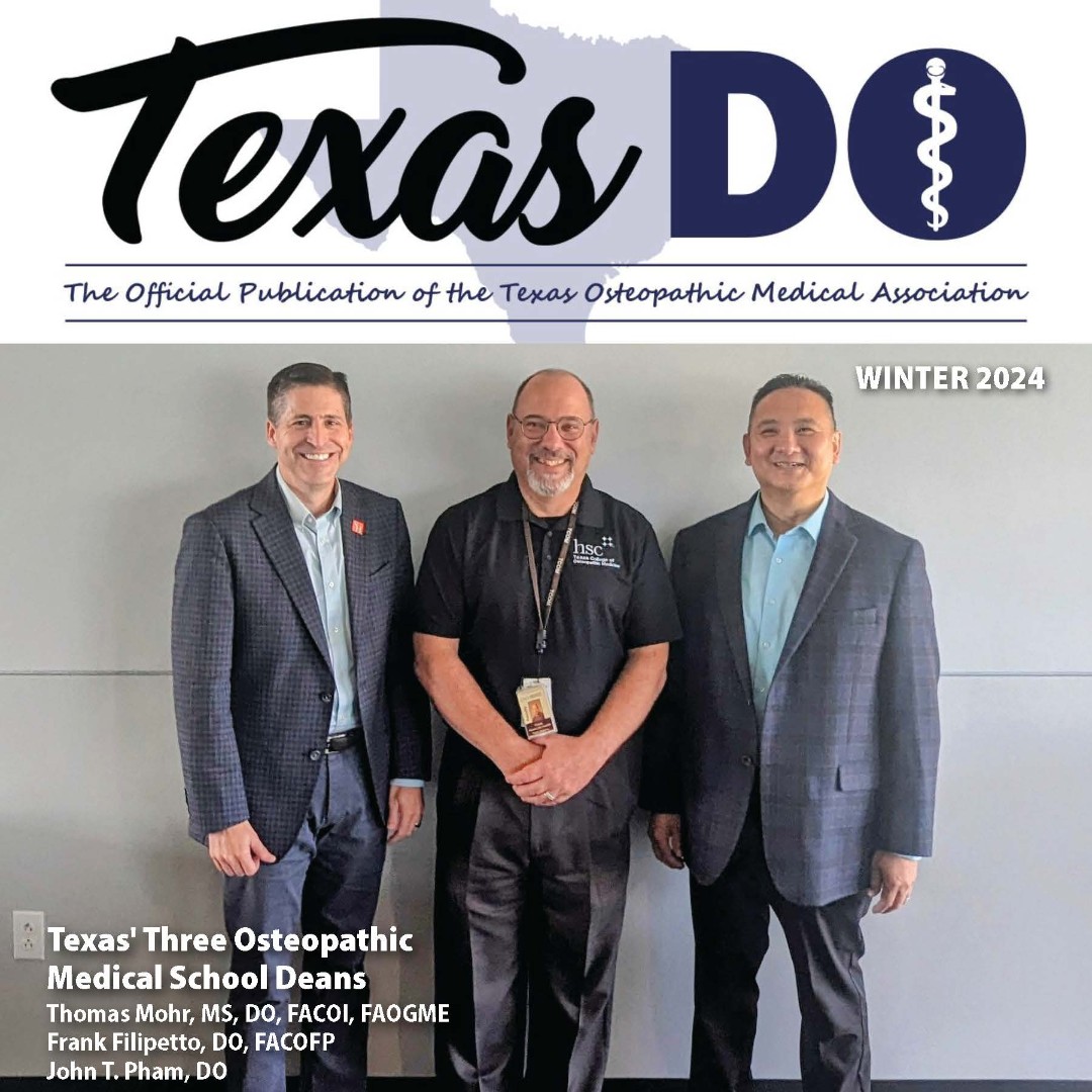 ICYMI 📣 Check out the Winter 2024 issue of the Texas DO magazine to hear from the three Texas osteopathic med school deans on how they’re working to shape community DOs. 🩺 Read here ⤵️ teoma.memberclicks.net/assets/docs/Th…