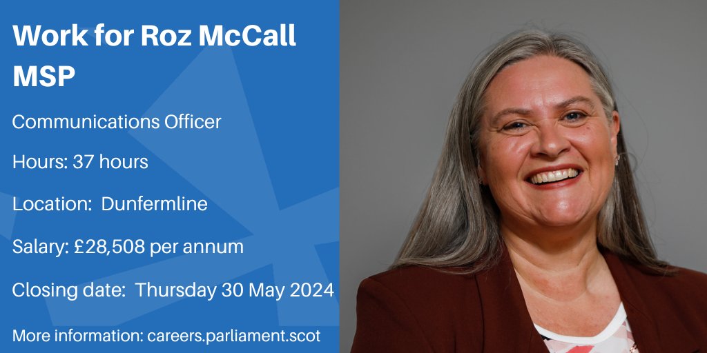 A new opportunity has arisen to work for @RozMccall. Roz is looking for a Communications Officer to join her team based in #Dunfermline. Find out more: ow.ly/xjKK50RAemE