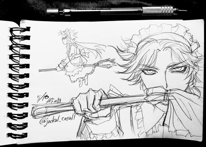 メイドの日のフリオニールと皇帝【過去絵の再掲】 