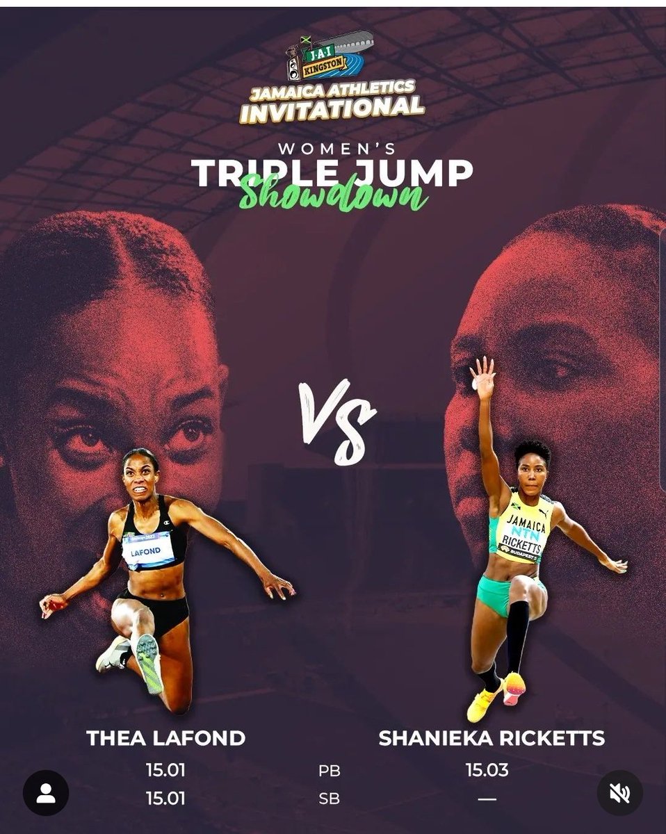 Triple Jump women, one of the main events at the @ja_invitational - expect leaps... and bounds from Dominican, Thea Lafond and Shanieka Ricketts 🇯🇲