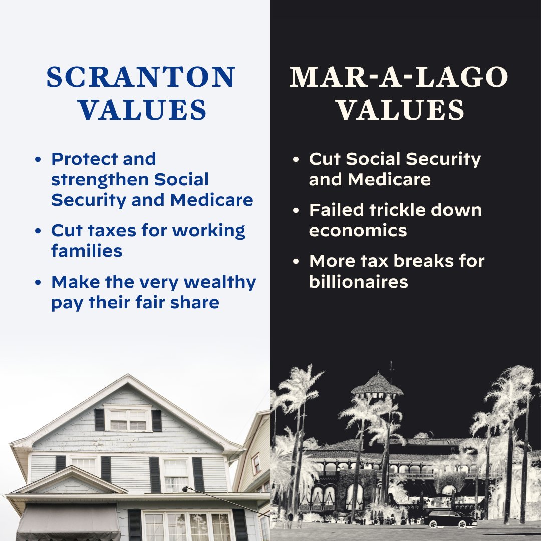 This election is about Scranton values versus Mar-a-Lago values.