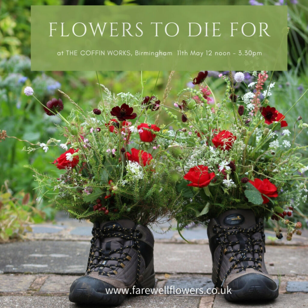 Coffin Works (@coffinworks) on Twitter photo As part of #DyingMatters, we have Carole from <a href="/farewellflowers/">Farewell Flowers</a> joining us for a pop up this Saturday 11th May.
She'll be chatting all about sustainable funeral flowers and giving visitors a chance to make a mini wreath. All included in your Self-Guided ticket 💐🌻 As part of #DyingMatters, we have Carole from <a href="/farewellflowers/">Farewell Flowers</a> joining us for a pop up this Saturday 11th May.
She'll be chatting all about sustainable funeral flowers and giving visitors a chance to make a mini wreath. All included in your Self-Guided ticket 💐🌻
