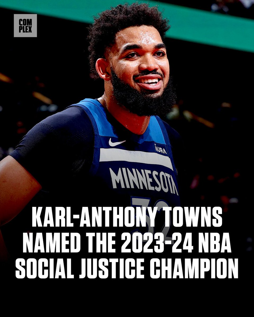 Karl-Anthony Towns will receive the Kareem Abdul-Jabbar Trophy for his voting rights advocacy as well as his work across the justice and education systems. For this win, $100K to be donated to the Boys & Girls Clubs of the Twin Cities.