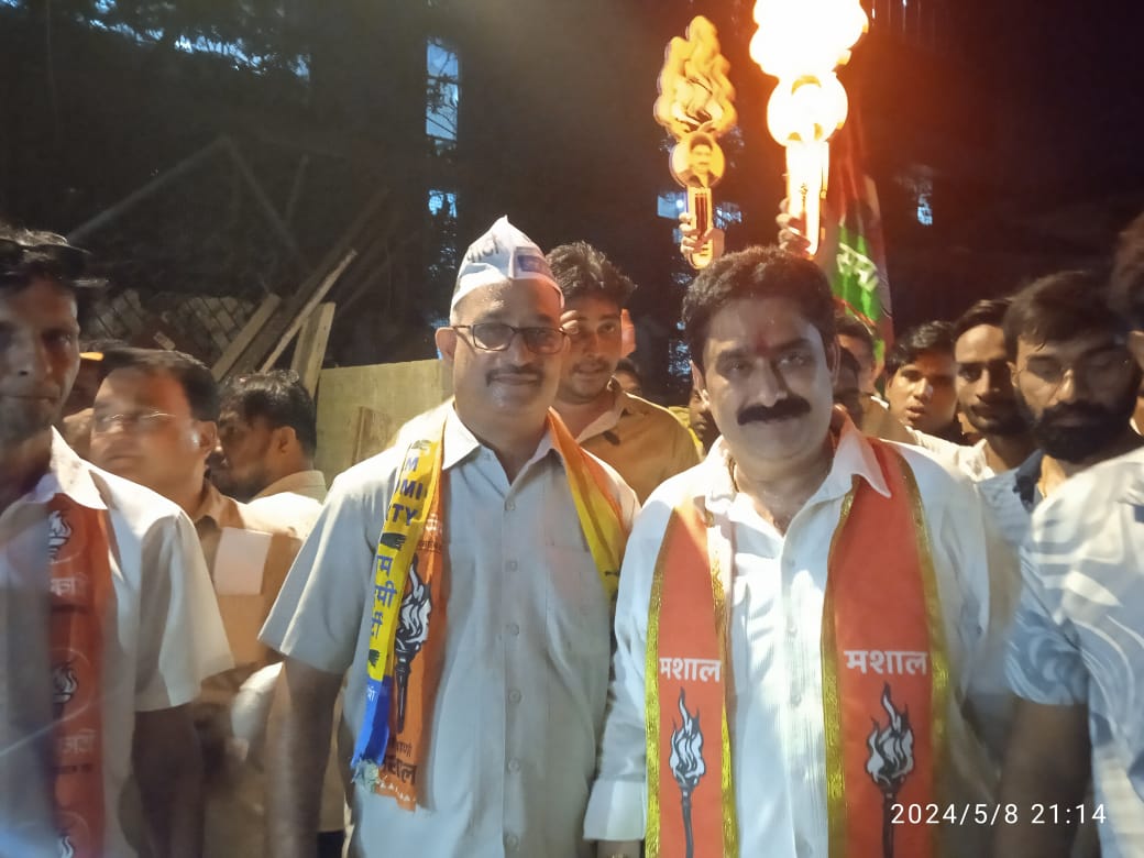 Aam Aadmi Party volunteers from Vikhroli campaigned with Mumbai North East Candidate @SDPatil_16 (Shiv Sena UBT) last evening