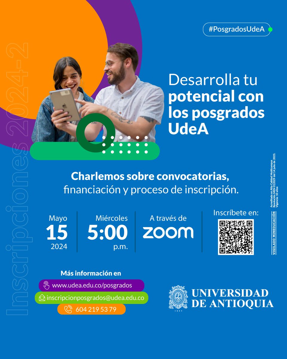 🤩 Muchas son las razones que te pueden motivar a estudiar un posgrado, pero ¿por dónde comenzar para dar ese primer paso? ¡En la #UdeA acompañamos tu decisión! #PosgradosUdeA Conéctate al Webinar: bit.ly/Desarrollatupo…