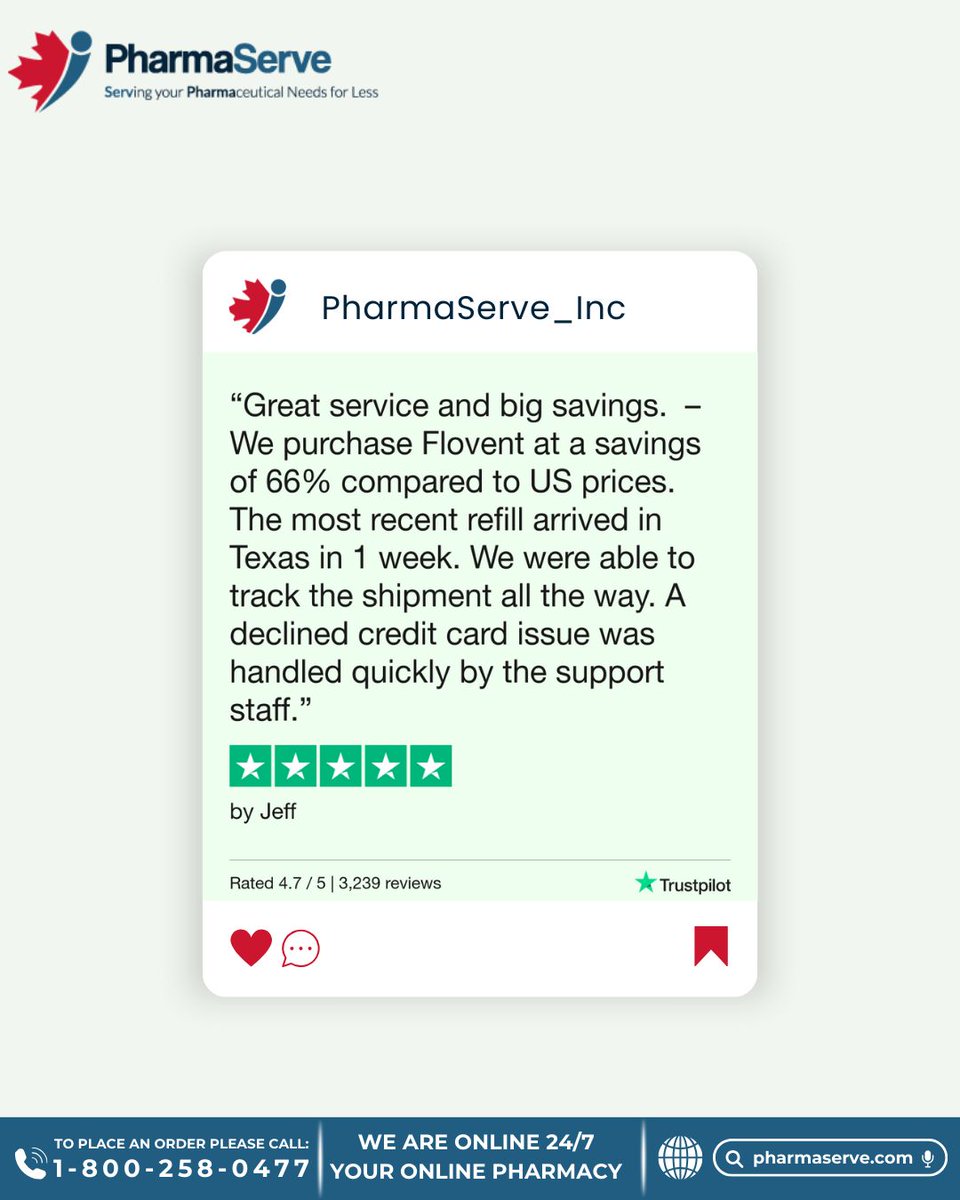 Satisfied with PharmaServe! 🌟

24/7 help for health concerns + up to 3% cashback with MPB Rewards! 💰

Follow for exclusives! 🚀✨ 

#pharmaserve #OnlinePharmacy #trustpilot #canada #customersatisfied #customersatisfaction #customerservice #customerreview #customersfirst