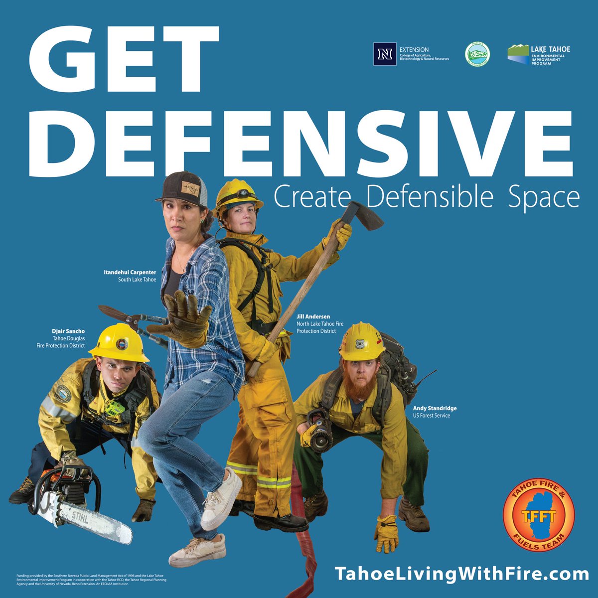 May marks the start of Wildfire Awareness Month. The campaign includes events and will run from May - October, highlighting the message: 'Get Defensive - Create Defensible Space.' This year's theme included TDFPD’s very own Firefighter Djair Sancho. #getdefensive