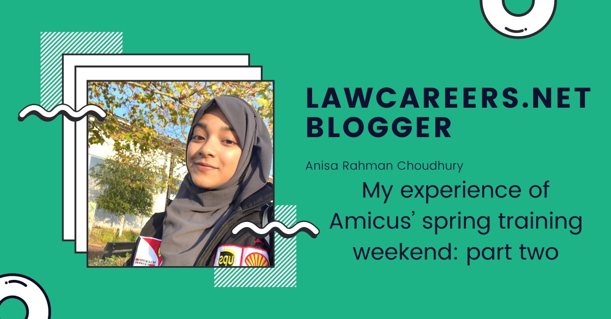 Anisa Rahman Choudhury shares her experiences of Amicus’s second spring training weekend. ow.ly/hY1u50RAtzj