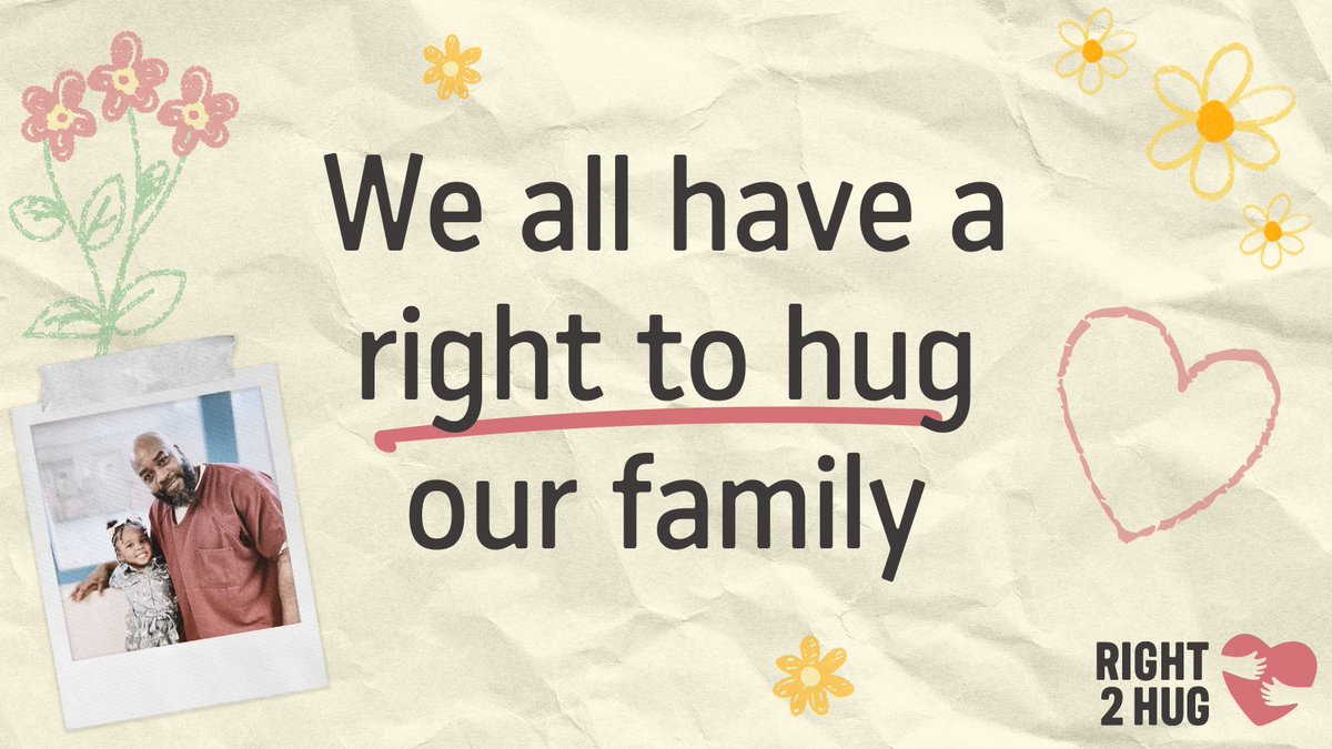 Today, we are launching the #Right2Hug Project because we believe everyone has the right to hug their family. Unfortunately, millions of children in the US are being denied this right because jails have banned them from visiting, and hugging, their parents. 🧵