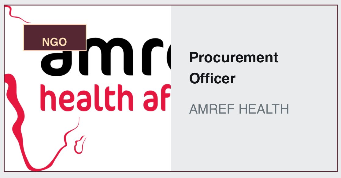 Amref are looking for a Procurement Officer

Details: jobnotices.ug/job/procuremen…