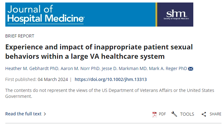 🍆 🍑 Inappropriate patient sexual behavior, which is unfortunately common, has significant impact on psychological well-being, work satisfaction, and workplace practices. 🧠 New study from a Veterans Affairs Hospital system! 🔗: …mpublications.onlinelibrary.wiley.com/doi/full/10.10…