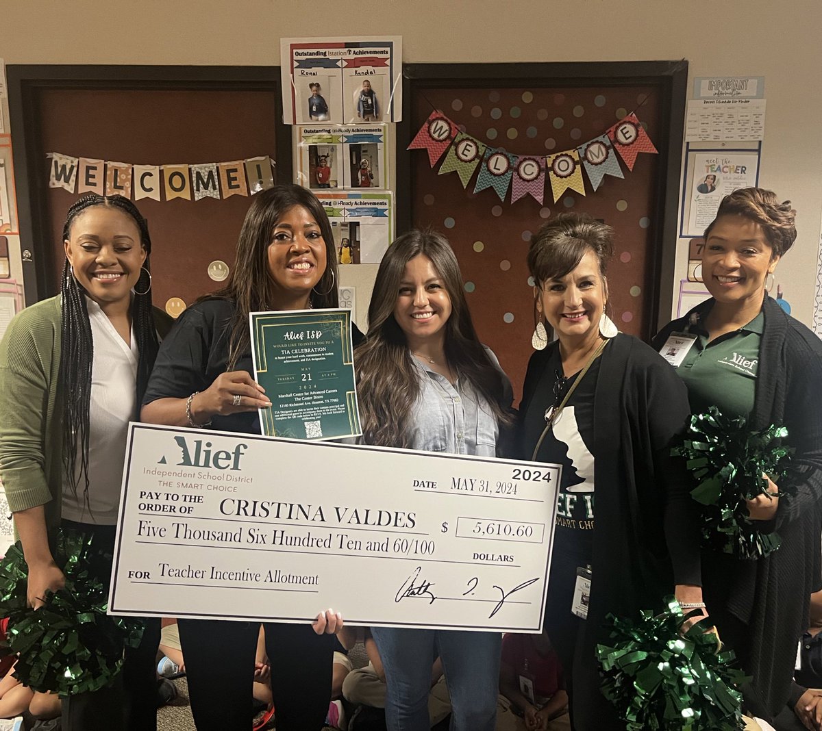 Celebrating Alief TOY Christina Valdes! She received a TIA RECOGNIZED Designation! @OutleyE @AlieISD @AliefISDHR #AliefTIA #TeacherIncidentOfAllotment