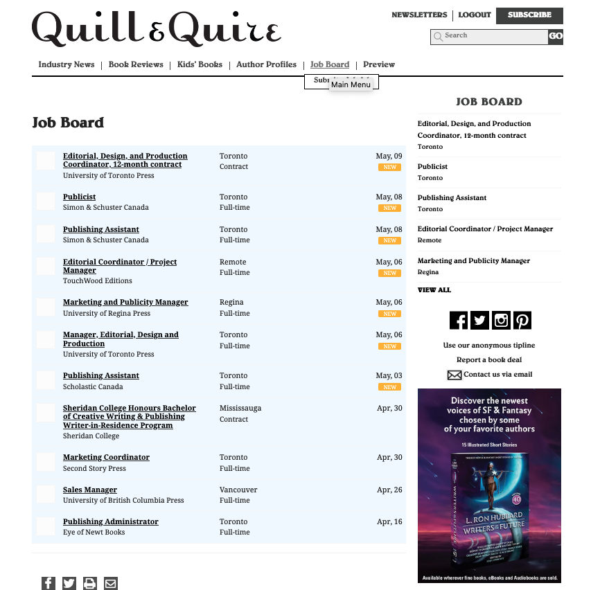 NEW on the Q&Q Job Board: Editorial, Design, and Production Coordinator, 12-month contract @utpress Details: bit.ly/48CrXpc