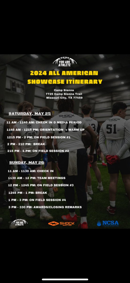 Blessed to be invited to the <a href="/youareathlete/">You Are Athlete</a> all American showcase 🙌🏼