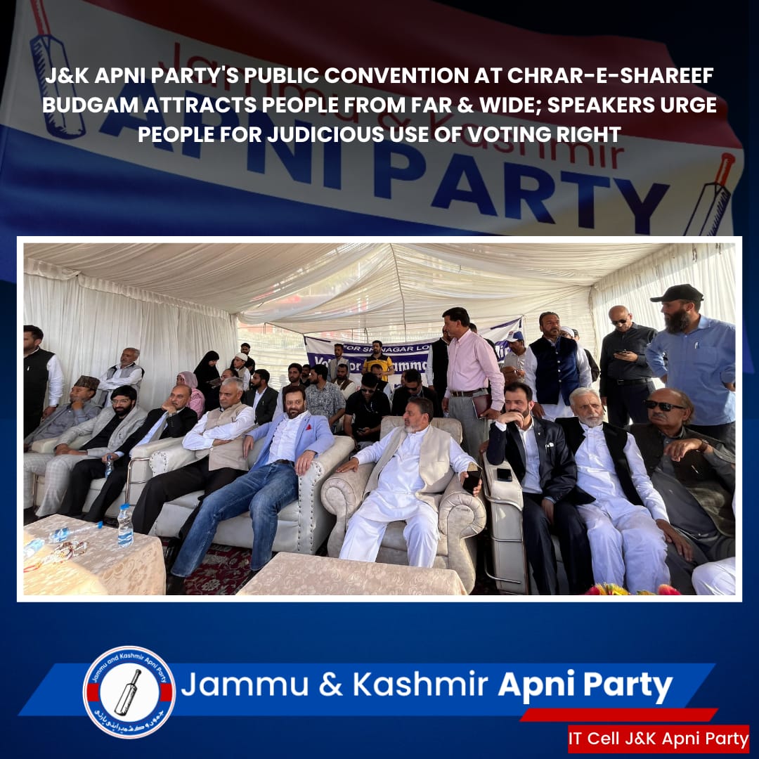Apnipartyonline's tweet image. J&K Apni Party's Public Convention At Chrar-e-shareef Budgam Attracts People from Far & Wide; Speakers Urge People for Judicious Use of Voting Right
#apnihaiapniparty #apnipartyapnabharosa #apnipartyapnabarusa #sachkisiyasat #loksabhachunav2024 #jkapniparty #AltafBukhari