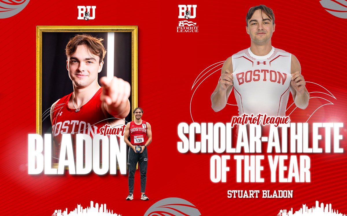 Ending senior year on a high note 🐾 Stuart is your @PatriotLeague Scholar-Athlete of the Year! 📰: bit.ly/3UTkwFa #ProudToBU