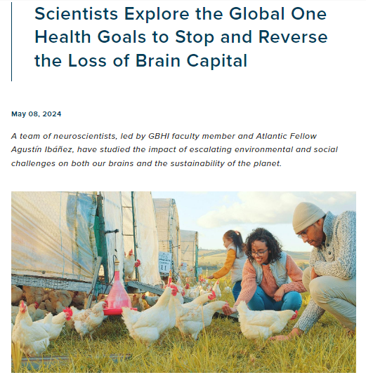 New @NeuroCellPress perspective paper from @AgustinMIbanez & colleagues explores how the ‘brain economy’ can contribute to the objectives of @WHO One Health that seeks to harmonize and improve the health of humans, animals & the environment 👉bit.ly/4b8ULGN