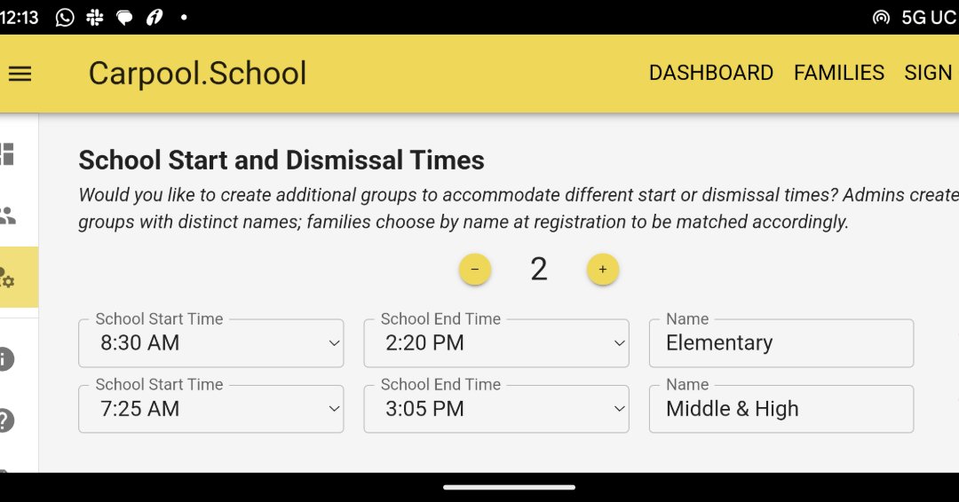 New Feature Alert: Flexible start & dismissal times  and enjoy a  fresh coat of UX paint on our Admin settings page. This new feature is entirely optional- we continue to keep it simple.

#charterschools #privateschools #schooldistricts #ptsa #edtech