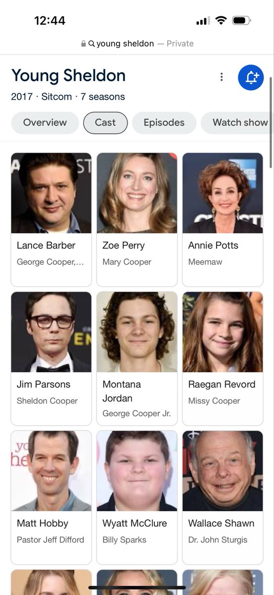 shaibawi's tweet photo. Funny how i seen video claiming Iain Armitage (young sheldon) becoming a Muslim and suddenly you can see him removed from the google casts. Dude’s the main character and they made it as if he didn’t exist. https://t.co/iakJJP2ZTN