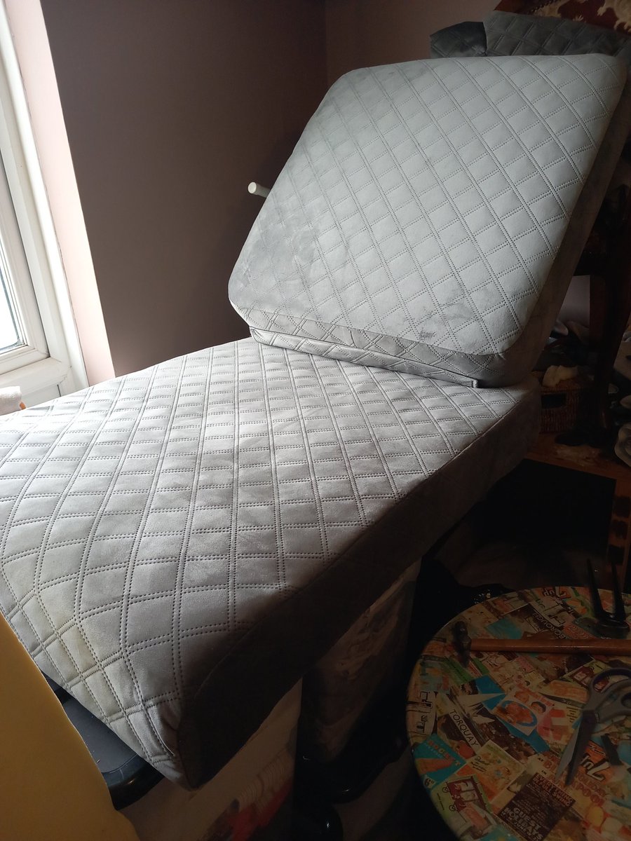 It's been all about campervan cushions this week! 
Looking much more modern now in this lovely quilted velvet! 
#campervan #lifeontheroad #upholstery #fabriclove