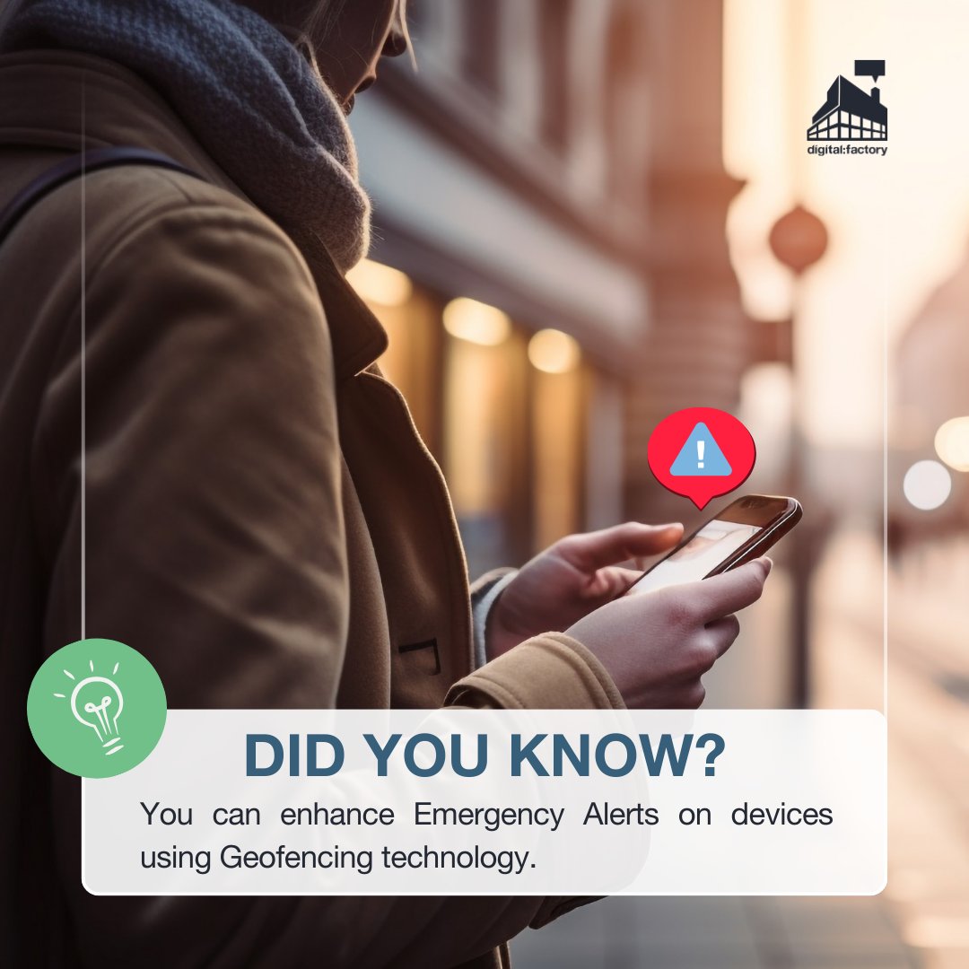 Discover the power of #Geofencing technology in Emergency Alerts. Stay informed and stay safe with enhanced location-based notifications. #SafetyFirst #didyouknow #advancetechnology #dgtlfactory