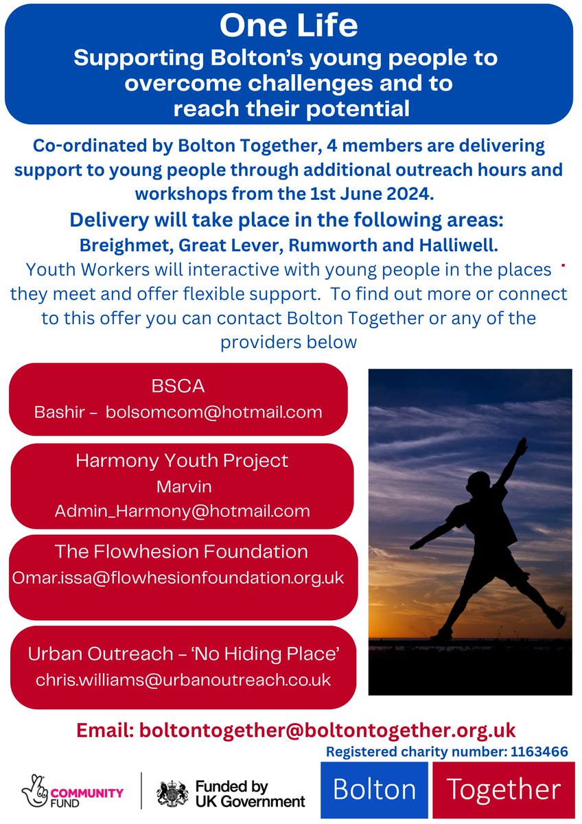 Delighted to be working with our members BSCA, @UrbanOutreachUK @flowhesion and @harmony_bolton to deliver this project supporting our young people in #Bolton