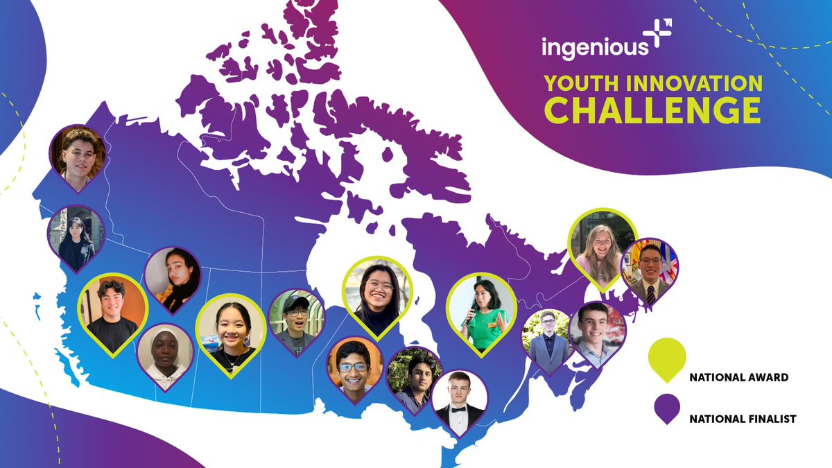 Cdn_Innovation's tweet photo. Ingenious+ is a youth innovation challenge that celebrates youth in Canada, offering support to teenagers aged 14 to 18 to make a tangible impact on their communities and beyond.

👏 Meet the 2024 national winners and national finalists: https://t.co/Z8ohdK1JnU https://t.co/ESlODyDp4g