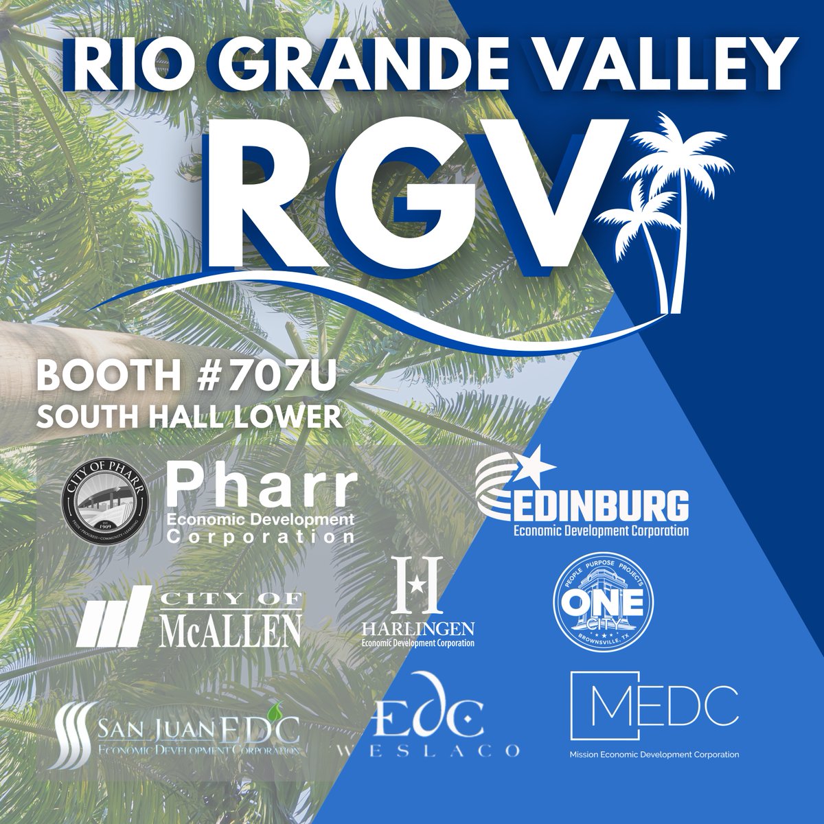 🌴 Uniting the Rio Grande Valley: 8 Cities, One Powerful Voice at ICSC Las Vegas - Come by our booth to see all the fantastic opportunities that make the RGV valuable and the fastest growing region in Texas. 📈

One Region, Infinite Possibilities ☝