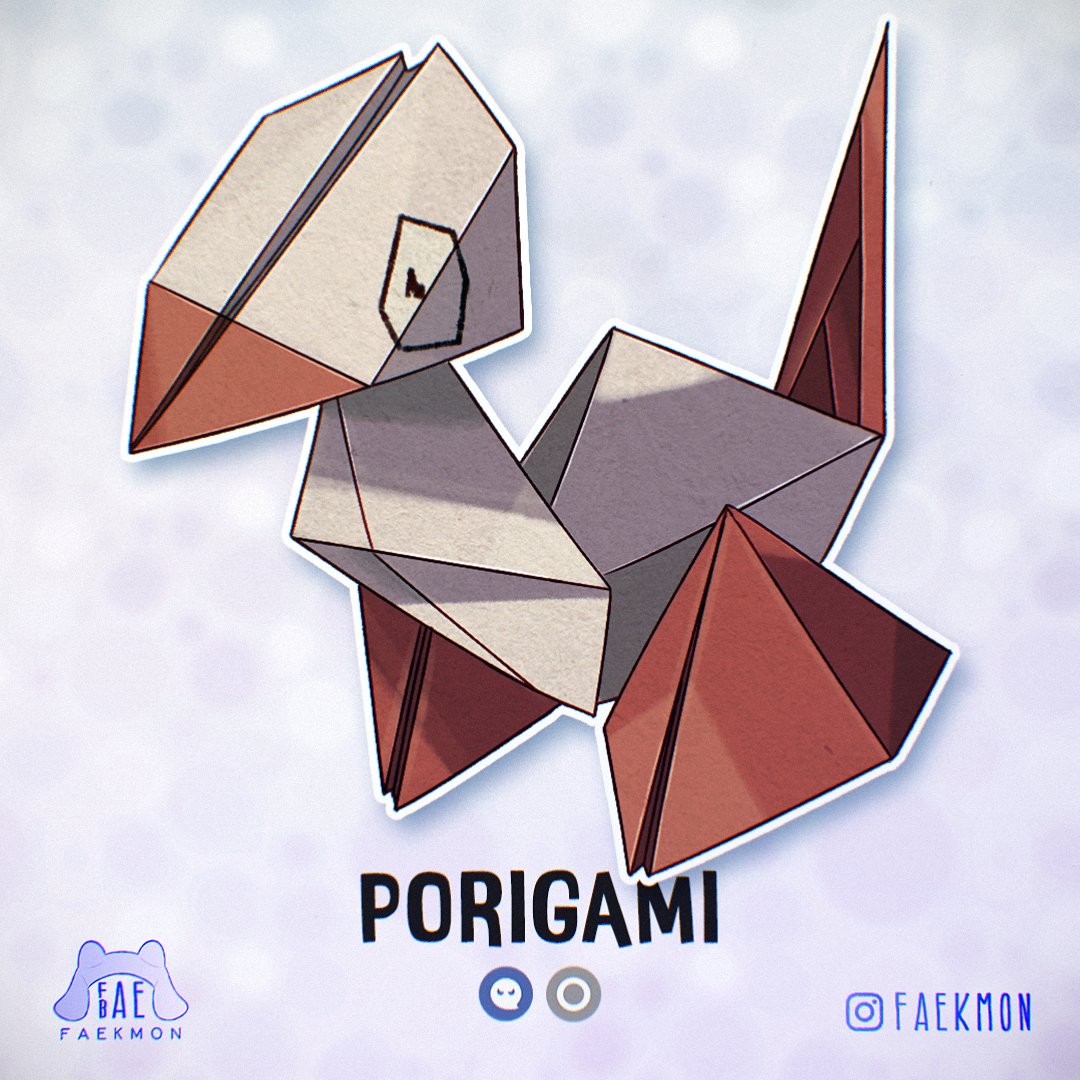 what if porygon were origami instead? this is my convergent variant for porygon, inspired by paper birds origami!

if you want to purchase this design, DM me!

#pokemon #fakemon